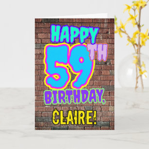 59歳の誕生日 - ファン、都会のグラフィティにインスパイアされたルック カード
