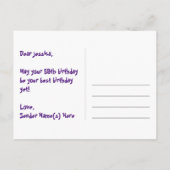 59歳の誕生日:楽しいスターパターン、虹59、名前 ポストカード (裏面)