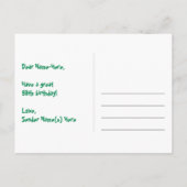 59歳の誕生日 – 楽しい花火模様 + レインボー 59 ポストカード (裏面)