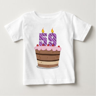 59歳オンお誕生日ケーキ ベビーTシャツ