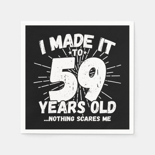 59歳皮肉ミームおもしろい59誕生日 スタンダードカクテルナプキン (正面)