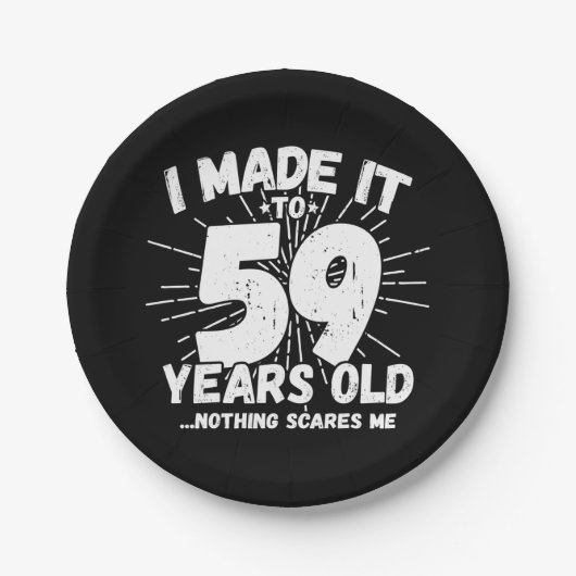 59歳皮肉ミームおもしろい59誕生日 ペーパープレート (正面)