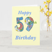 59番目の誕生日カード カード (黄色い花)