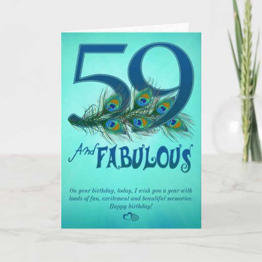 59番目の誕生日テンプレートカード カード (正面)