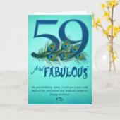 59番目の誕生日テンプレートカード カード (黄色い花)