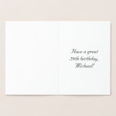 59番目の誕生日:、エレガントスクリプ華美ト、名前をカスタムする 箔カード (内部)