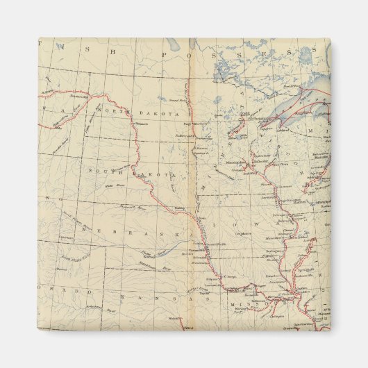 59航行可能な河川，ルート1890 マグネット (正面)