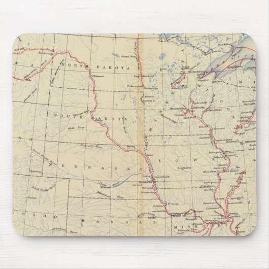 59航行可能な河川,1890系統 マウスパッド (正面)