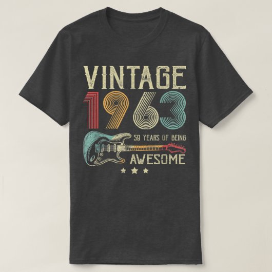 59誕生日ウィメンズヴィンテージ素晴らし1963 Gui Tシャツ (デザイン正面)