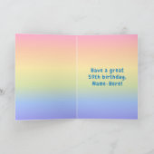 59誕生日カラフル:レインボー# 59,名前をカスタムする カード (内部)