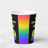59誕生日カラフル：レインボー# 59,名前をカスタムする 紙コップ (左)