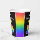 59誕生日カラフル：レインボー# 59,名前をカスタムする 紙コップ (右)