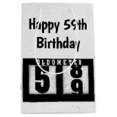 59誕生日ブラックオドメータ ミディアムペーパーバッグ (正面)