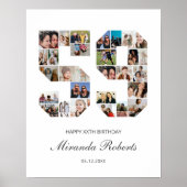 59誕生日番号59カスタムフォトコラージュ ポスター (正面)