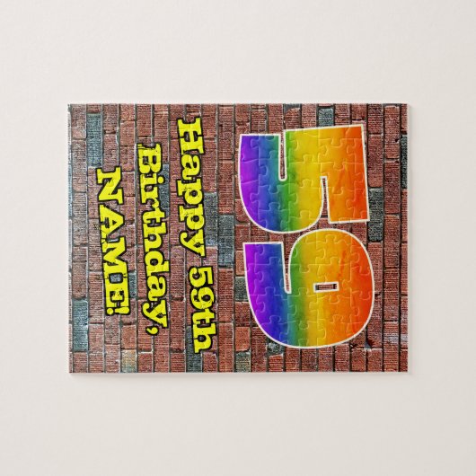 59誕生日:おもしろいグラフィティインスパイア – レボイン59 ジグソーパズル (横)