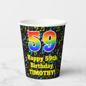 59誕生日:おもしろい音楽ノートPattern, Rainbow 59 紙コップ (正面)