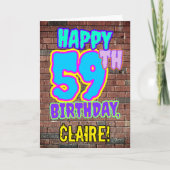 59誕生日-おもしろい、アーバングラフィティインスパイアルック カード (正面)