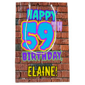 59誕生日:おもしろい、アーバングラフィティインスパイアルック ミディアムペーパーバッグ (正面)