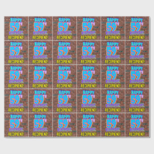 59誕生日:おもしろい、アーバングラフィティインスパイアルック ラッピングペーパー