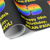 59誕生日:おもしろい、カラフルレインボーインスパイア# 59 ラッピングペーパー (ロールコーナー)