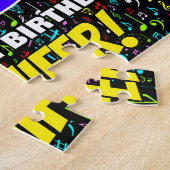 59誕生日:おもしろい、カラフル音楽シンボル、「59」 ジグソーパズル (側面)