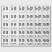 59誕生日:アールデコインスパイアスタイル「59」 +名前 ラッピングペーパー (フラット)