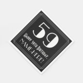 59誕生日~アールデコインスパイア見る"59",名前 スタンダードランチョンナプキン (角)