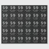 59誕生日:アールデコインスパイア「59」と名前 ラッピングペーパー (フラット)