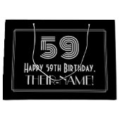 59誕生日:インスパイアアールデコの「59」と名称 ラージペーパーバッグ (正面)
