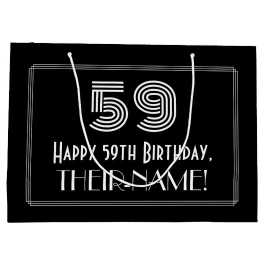 59誕生日:インスパイアアールデコの「59」と名称 ラージペーパーバッグ (裏面)