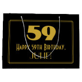 59誕生日:インスパイアアールデコの「59」と名称 ラージペーパーバッグ (裏面)