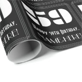 59誕生日:インスパイアアールデコ「59」と名前 ラッピングペーパー (ロールコーナー)
