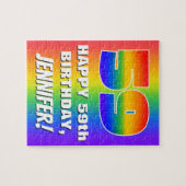 59誕生日: カラフル、おもしろいレインボーパターン# 59 ジグソーパズル (横)