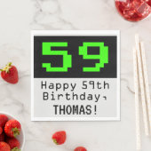 59誕生日 – ネディ/オタク系のスタイル「59」と名前 スタンダードランチョンナプキン (インサイチュ)