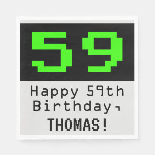 59誕生日 – ネディ/オタク系のスタイル「59」と名前 スタンダードランチョンナプキン