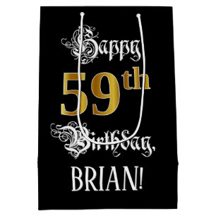 59誕生日～ファンシースクリプト；フェイク金ゴールド検索；名前 ミディアムペーパーバッグ