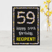 59誕生日:フローラ花数名前をカスタムする カード (黄色い花)