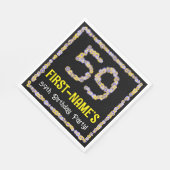 59誕生日:フローラ花数名前をカスタムする スタンダードランチョンナプキン (角)