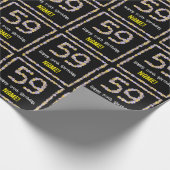 59誕生日:フローラ花数名前をカスタムする ラッピングペーパー (角)