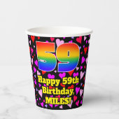 59誕生日：愛するハートパターン， Rainbow 59 紙コップ (正面)