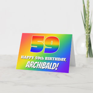 59誕生日:数々の色レインボーパターン# 59 カード