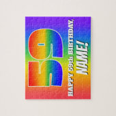 59誕生日— 数々の – 色のレインボーパターン「59」 ジグソーパズル (縦)