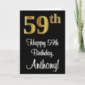 59誕生日~豪華エレガントなフェイク金ゴールドルック# カード (正面)