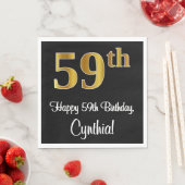 59誕生日～豪華エレガントなフェイク金ゴールドルック# スタンダードランチョンナプキン (インサイチュ)