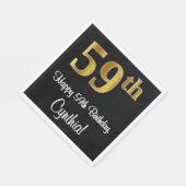 59誕生日～豪華エレガントなフェイク金ゴールドルック# スタンダードランチョンナプキン (角)