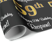 59誕生日:豪華エレガントなフェイク金ゴールドルック# ラッピングペーパー (ロールコーナー)