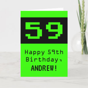 59誕生日: Nerdy / オタク系のスタイル"59"と名前 カード