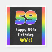 59誕生日: Rainbow Spectrum # 59,名前をカスタムする スタンダードランチョンナプキン (正面)