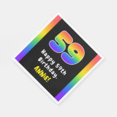 59誕生日: Rainbow Spectrum # 59,名前をカスタムする スタンダードランチョンナプキン (角)