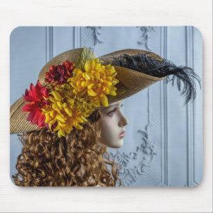 5981-Mannequin-Revolution War Lady with Hat マウスパッド